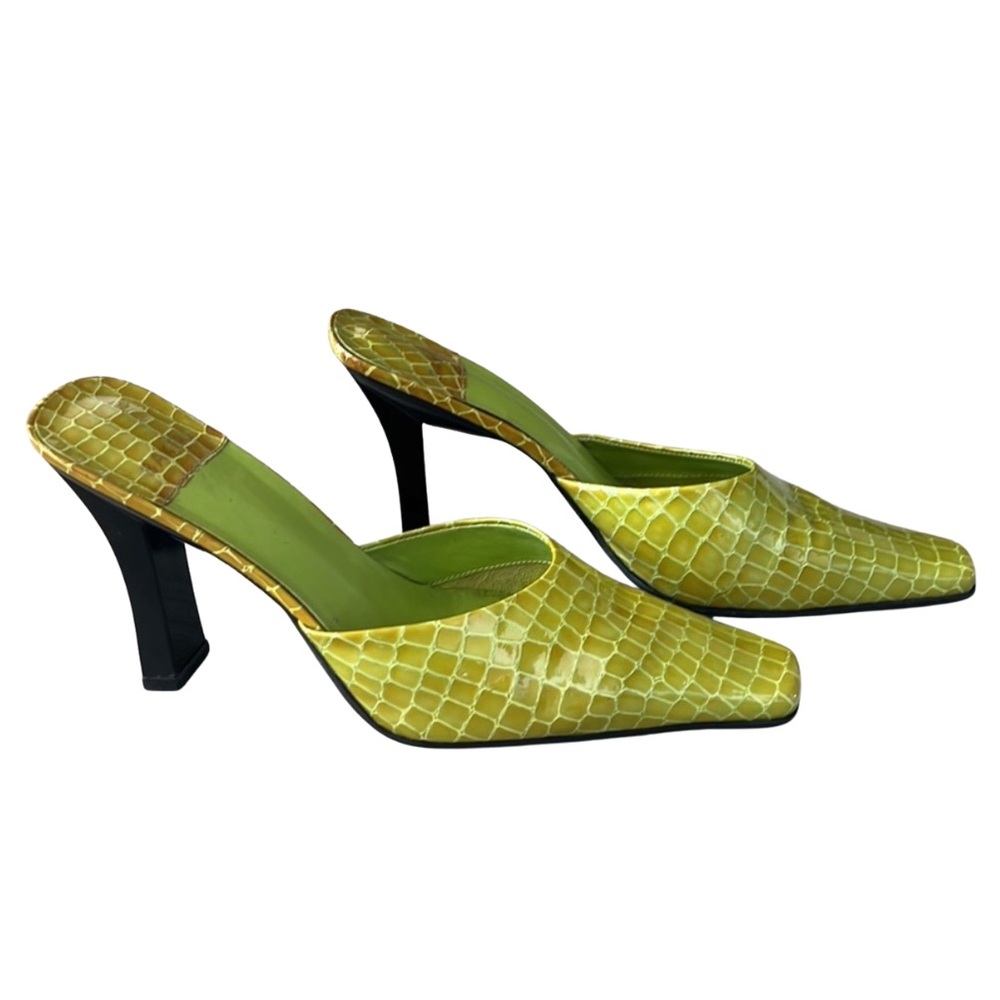 Vintage Baker Green Patent Mule